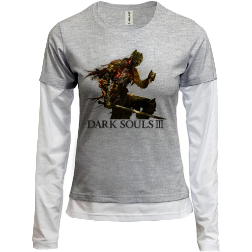 Женский лонгслив Комби, синий, Dark Souls 3