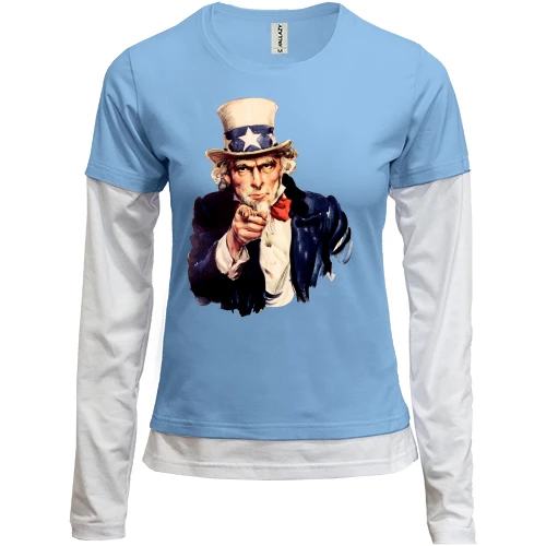 Женский лонгслив Комби Дядя Сэм (Uncle Sam)
