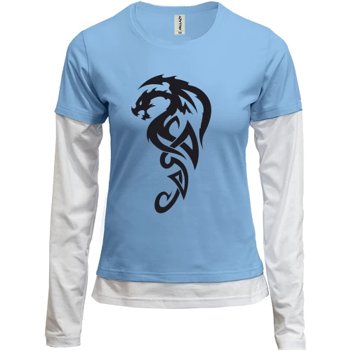 Женский лонгслив Комби, желтый, Dragon Trible
