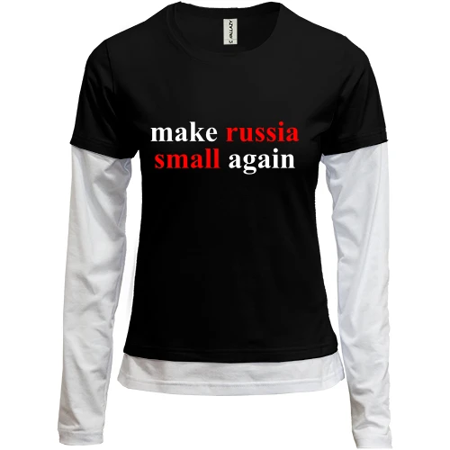 Женский лонгслив Комби Make russia small again