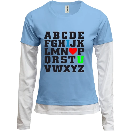 Женский лонгслив Комби Азбука