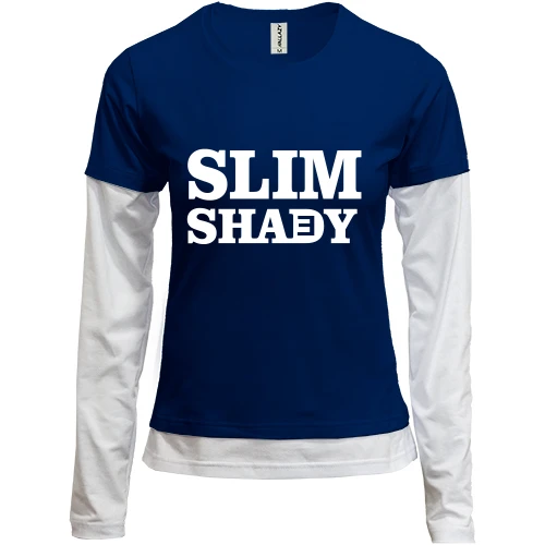 Женский лонгслив Комби, синий, Eminem - The Real Slim Shady