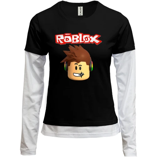 Женский лонгслив Комби Roblox face (2)