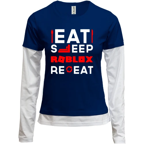 Женский лонгслив Комби Eat Sleep Roblox Repeat