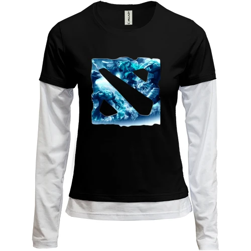 Женский лонгслив Комби Dota 2 Blue logo