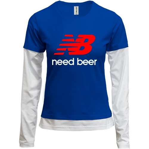 Жіночий лонгслів Комбі NB - Need Beer