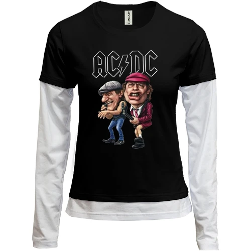 Женский лонгслив Комби AC/DC (карикатура)