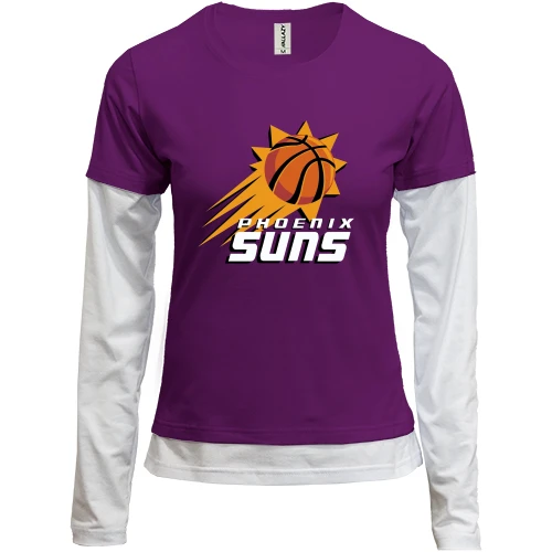 Женский лонгслив Комби, фиолетовый, с эмблемой Phoenix Suns в виде солнца