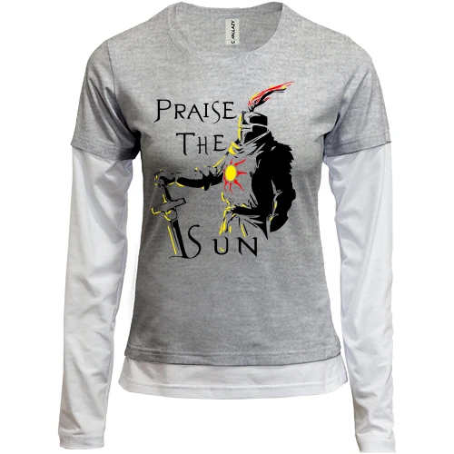 Женский лонгслив Комби, синий, Praise The Sun
