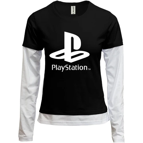 Женский лонгслив Комби, Черный, PlayStation