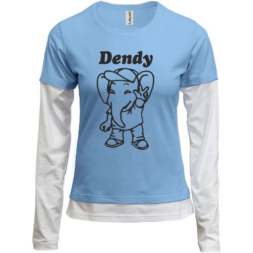 Женский лонгслив Комби, Синий, Dendy