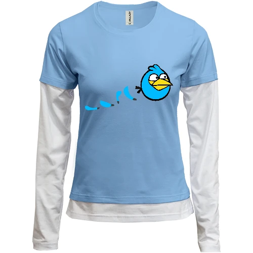 Женский лонгслив Комби Blue bird