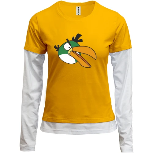 Женский лонгслив Комби Green bird