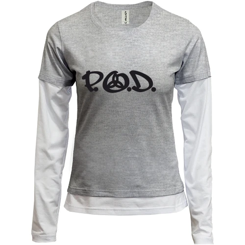 Женский лонгслив Комби, синий, P. O. D.
