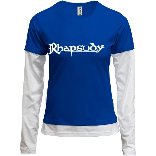 Женский лонгслив Комби, синий, Rhapsody