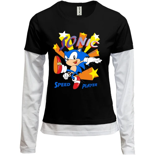 Женский лонгслив Комби Sonic player