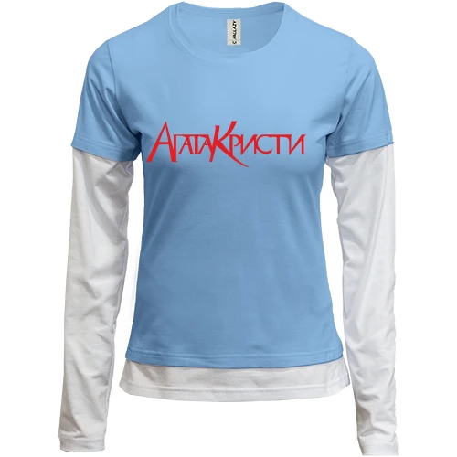 Женский лонгслив Комби, синий, Агата Кристи