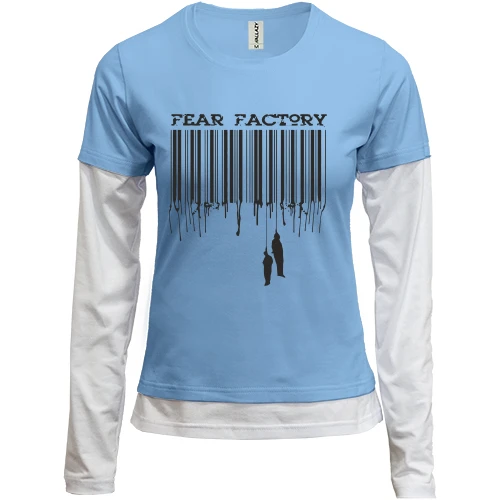 Женский лонгслив Комби, синий, Fear Factory