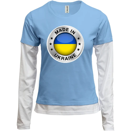 Женский лонгслив Комби со значком «Made in Ukraine»