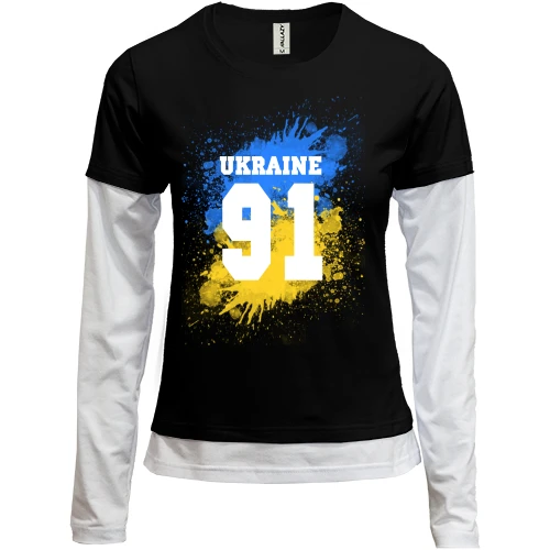 Женский лонгслив Комби Ukraine 91