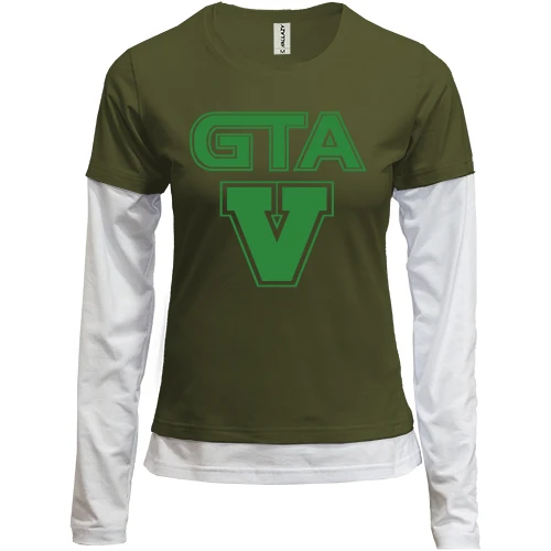 Жіночий лонгслів Комбі GTA V із зеленим логотипом