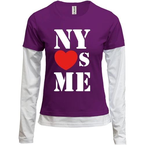Женский лонгслив Комби с надписью New york loves me