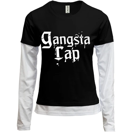 Женский лонгслив Комби, черный, Gangsta Rap