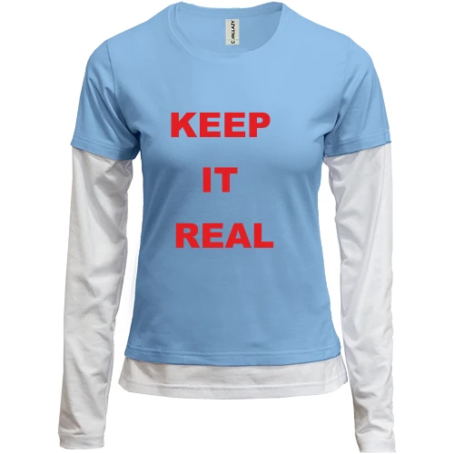 Женский лонгслив Комби, синий, Keep It Real