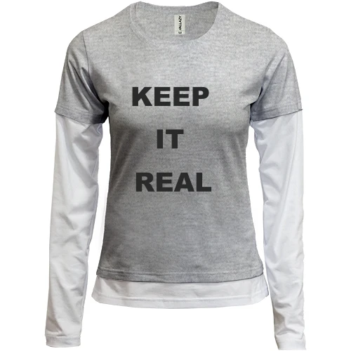 Женский лонгслив Комби, синий, Keep It Real 2