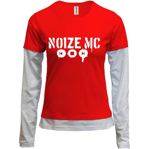 Женский лонгслив Комби, красный, Noize MC 2