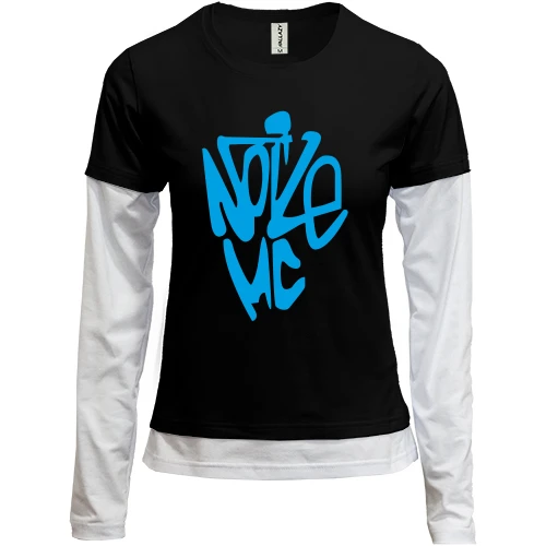 Женский лонгслив Комби, черный, Noize MC 3