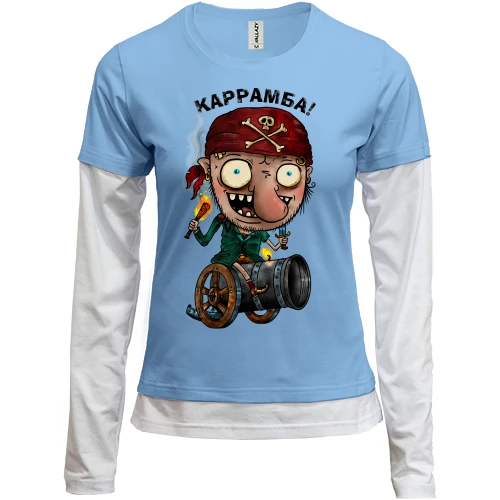 Женский лонгслив Комби с пиратом Каррамба!