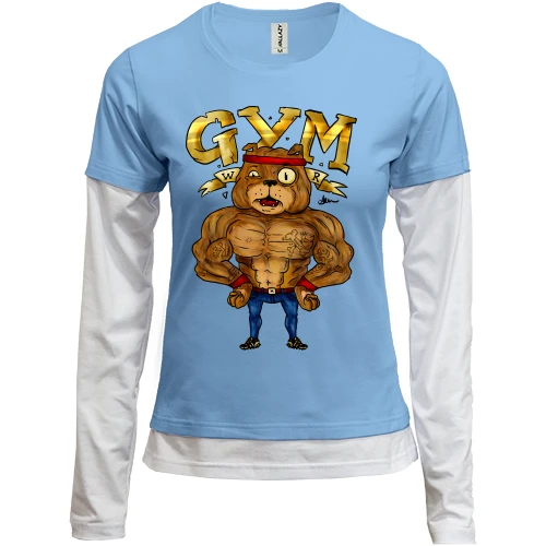 Женский лонгслив Комби Gym с бульдогом (мульт)
