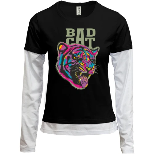 Женский лонгслив Комби Bad Cat