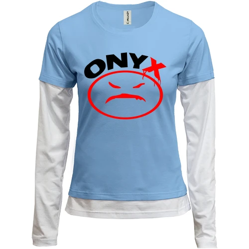 Женский лонгслив Комби, синий, Onyx