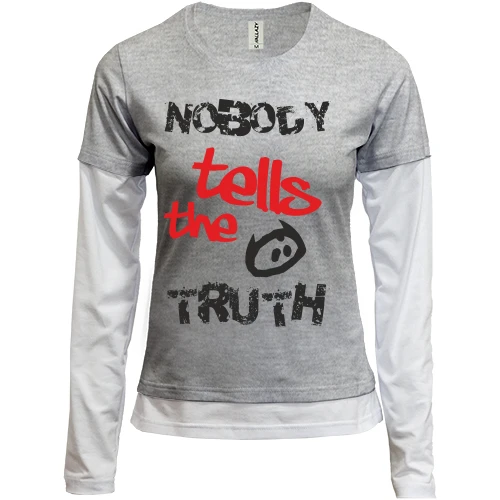 Женский лонгслив Комби Nobody tells the truth