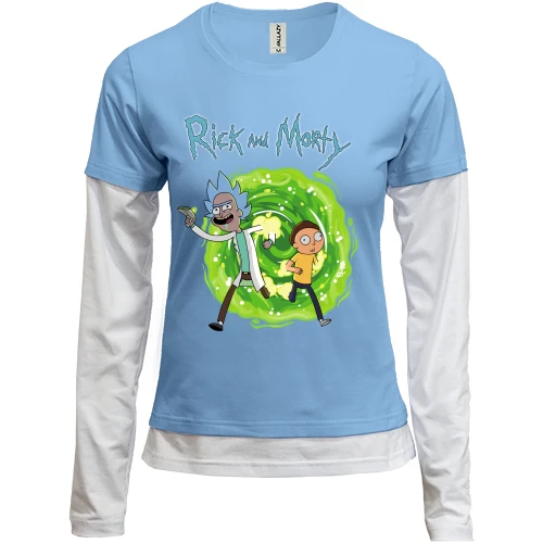 Женский лонгслив Комби Rick and Morty
