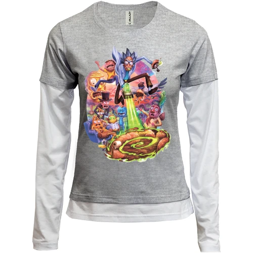 Женский лонгслив Комби Rick and Morty Арт