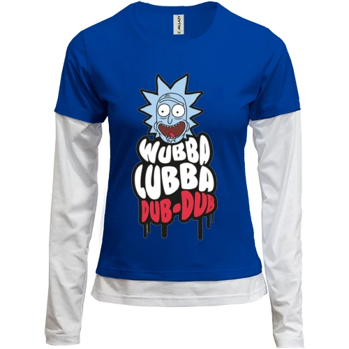 Женский лонгслив Комби Wubba Lubba Dub-Dub