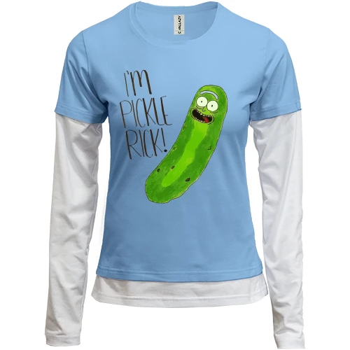 Женский лонгслив Комби I'm pickle Rick!
