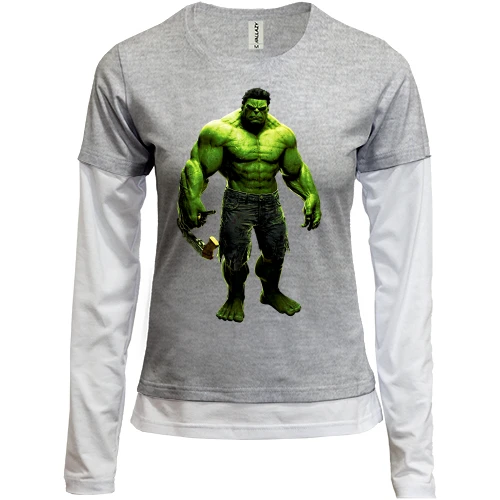 Женский лонгслив Комби с Халком (Hulk)