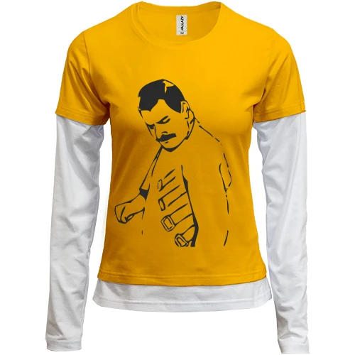 Женский лонгслив Комби Freddie Mercury