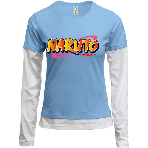 Жіночий лонгслів Комбі, синій, з лого Naruto