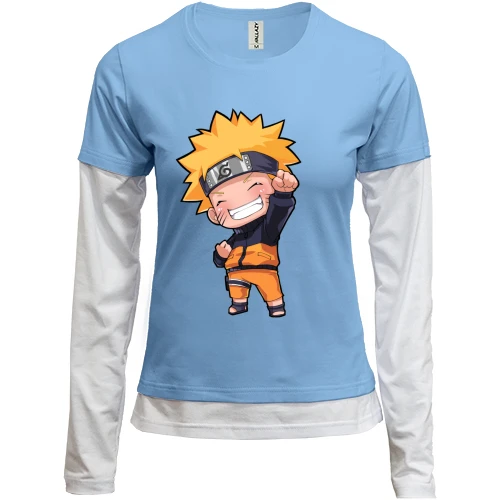 Жіночий лонгслів Комбі, синій, Naruto