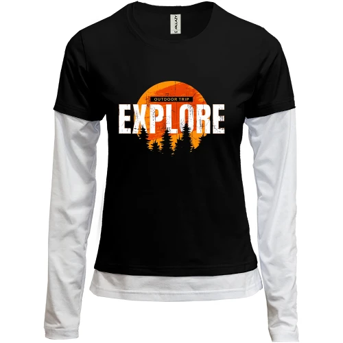 Женский лонгслив Комби, черный, Explore - The Great Outdoor (2)