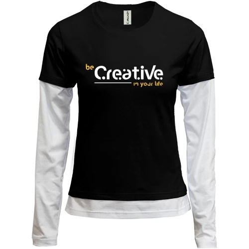 Женский лонгслив Комби Be Creative in your life