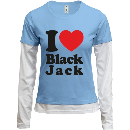 Женский лонгслив Комби I love Black Jack