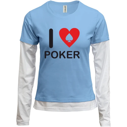 Женский лонгслив Комби I love Poker