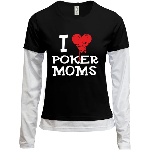 Женский лонгслив Комби Poker I love moms