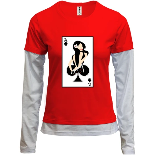 Женский лонгслив Комби Poker Lady
